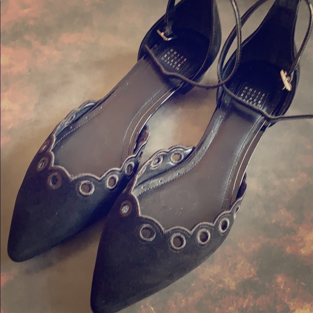 NWOT WHBM Scalloped Suede Flats - 8
